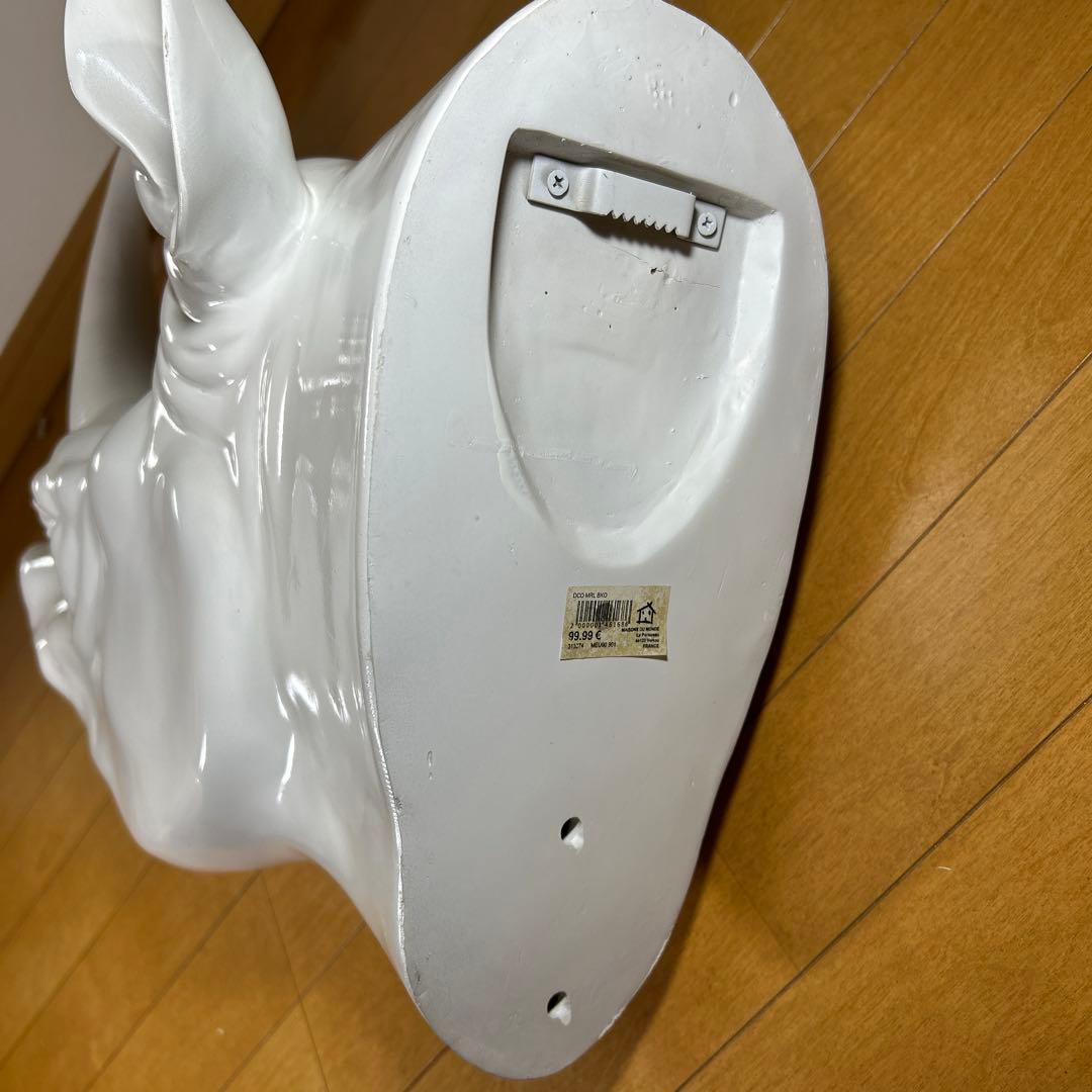 ホワイトサイの置物　壁掛けMaisons du Monde フランス製