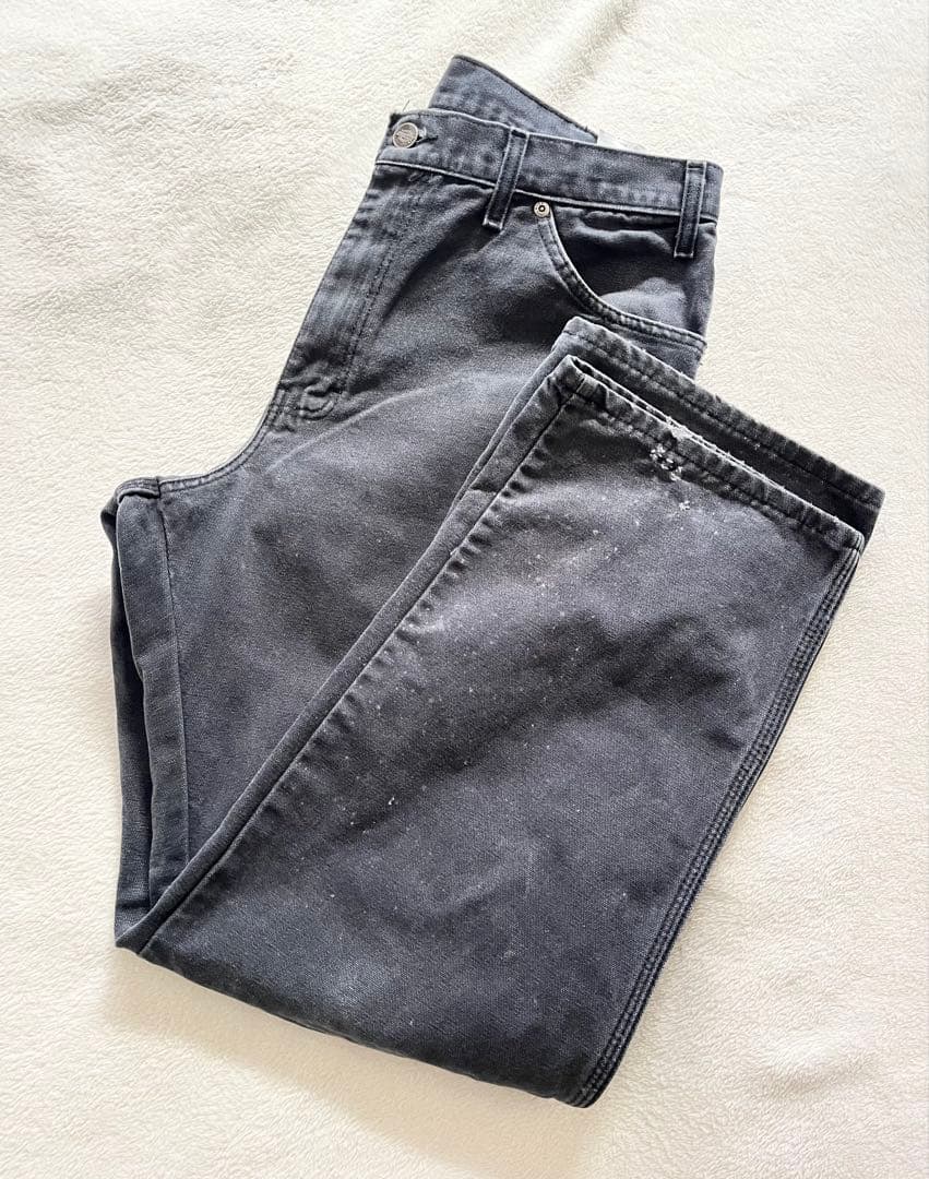 00s ディッキーズ ペインターパンツ ワーク ブラック ダメージ ダック