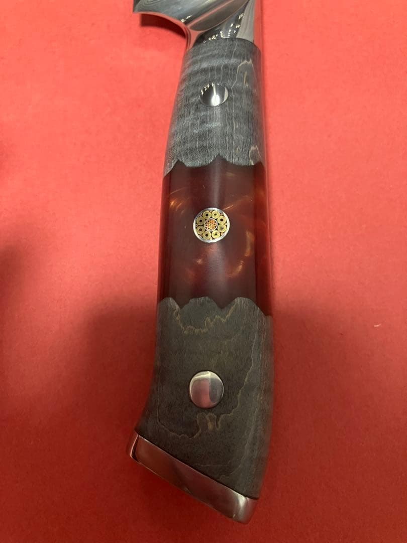 V金10号73層ダマスカス 筋引包丁 G10＋レジン柄 270mm