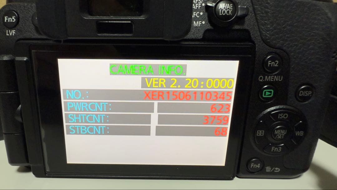 LUMIX DMC-G7 シャッター回数3759回