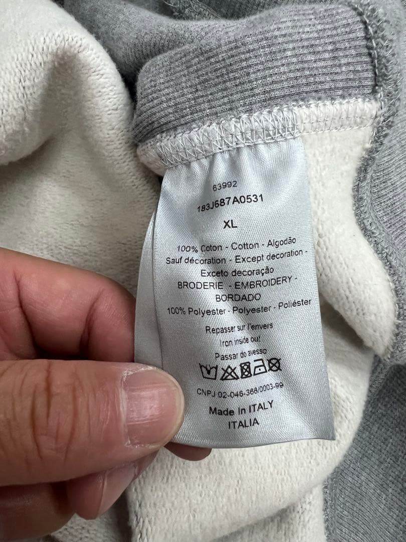 Dior スウェット ペイント 落書き グレー サイズXL