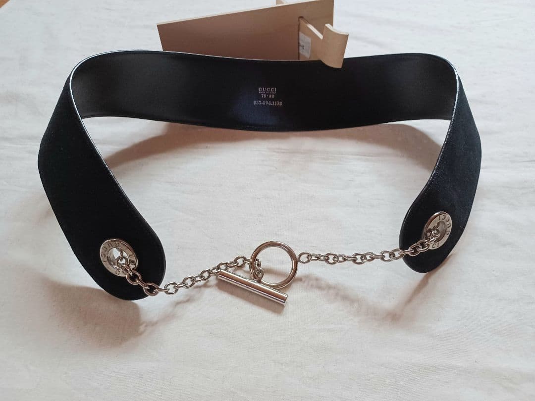 グッチ(GUCCI) スエードベルト 黒 メイド・イン・イタリー