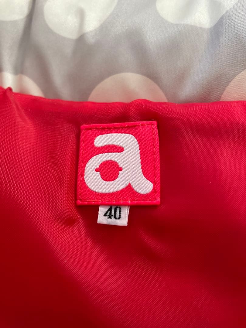 ドット柄フード付きダウンジャケット 40