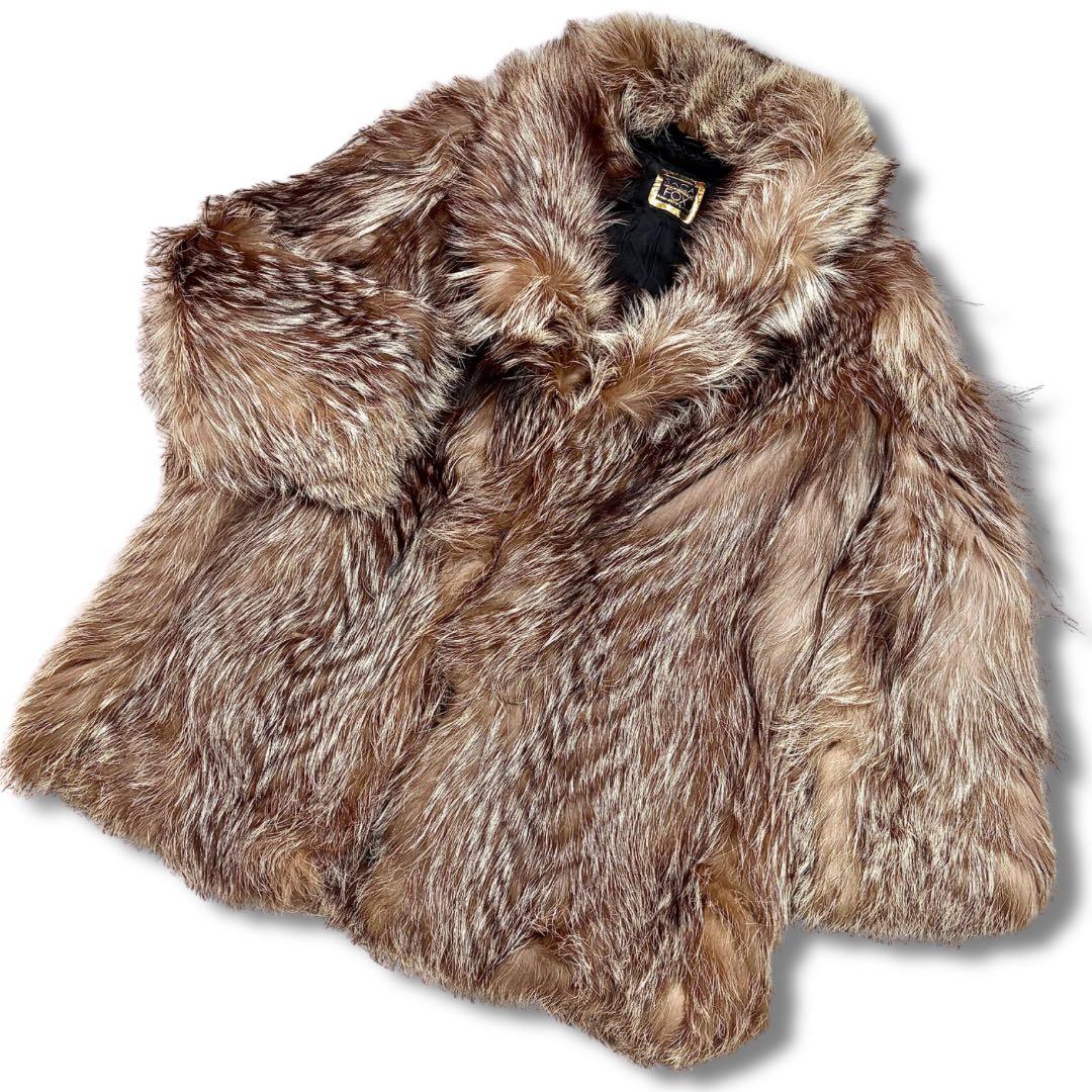 【美品/希少】サガフォックス シルバーフォックス 金サガ リアルファーコート