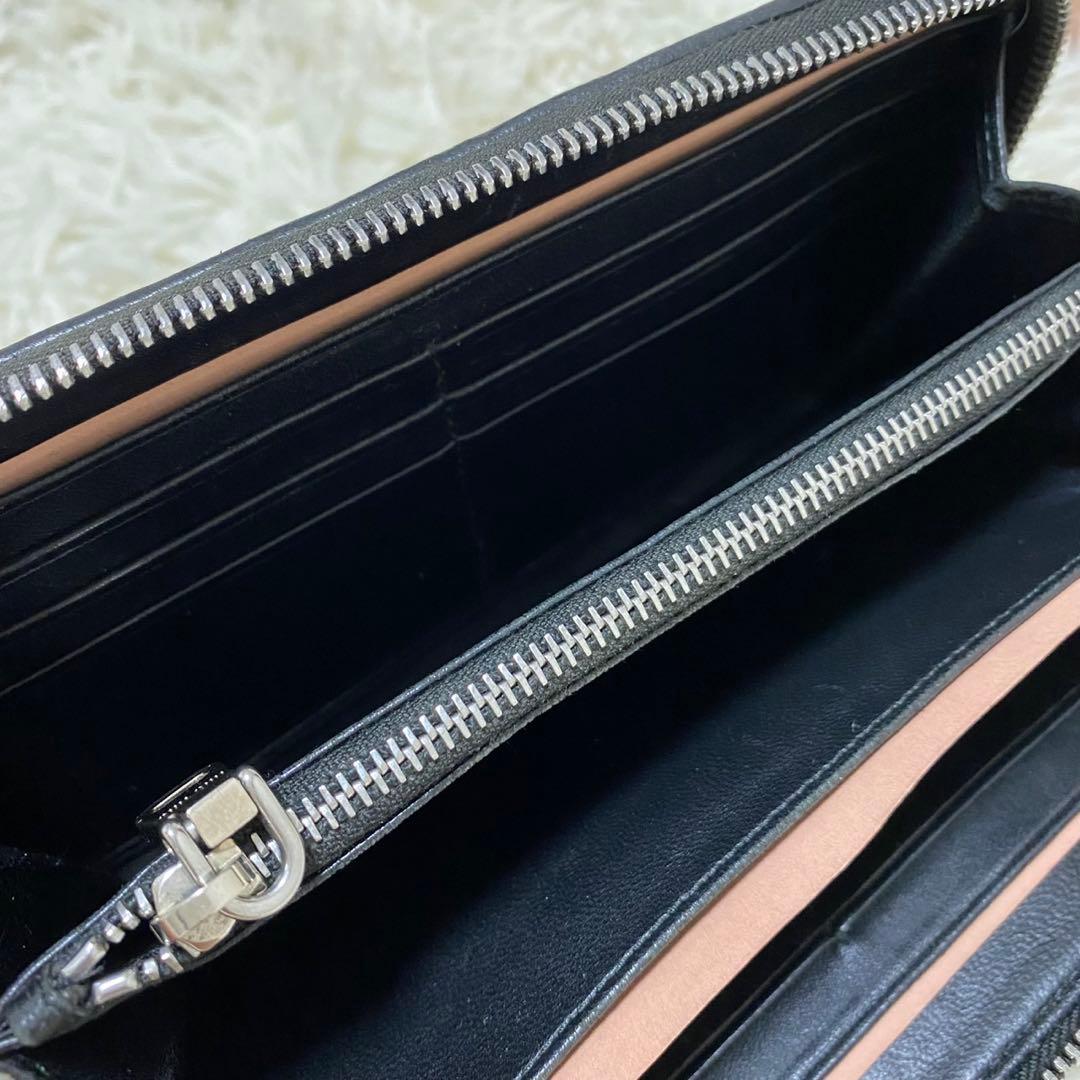 【極美品◦付属品完備✨】MIUMIU 長財布 ラウンド マテラッセ クリスタル黒