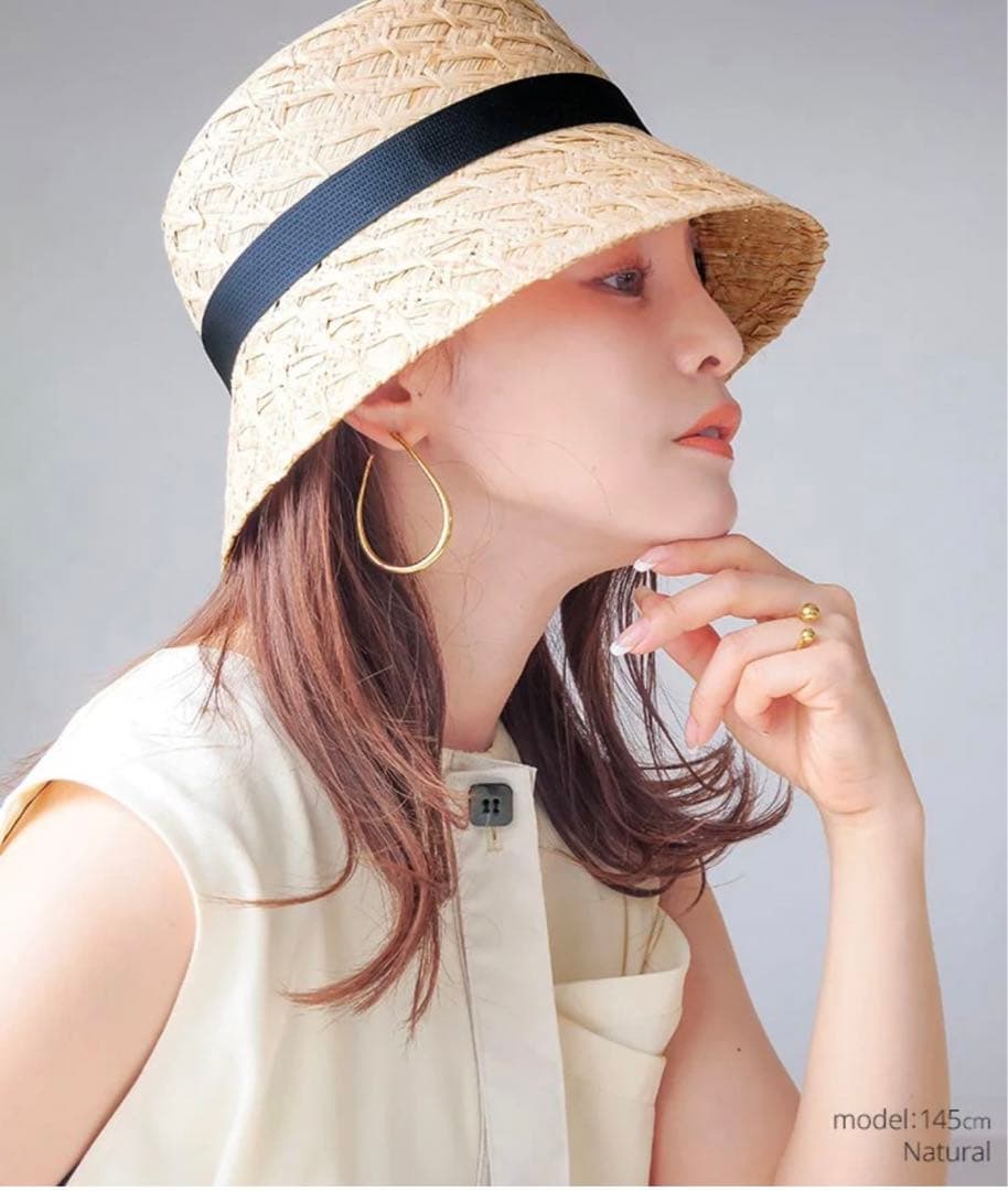 UNLIENSアンリアン raffia baguette hat