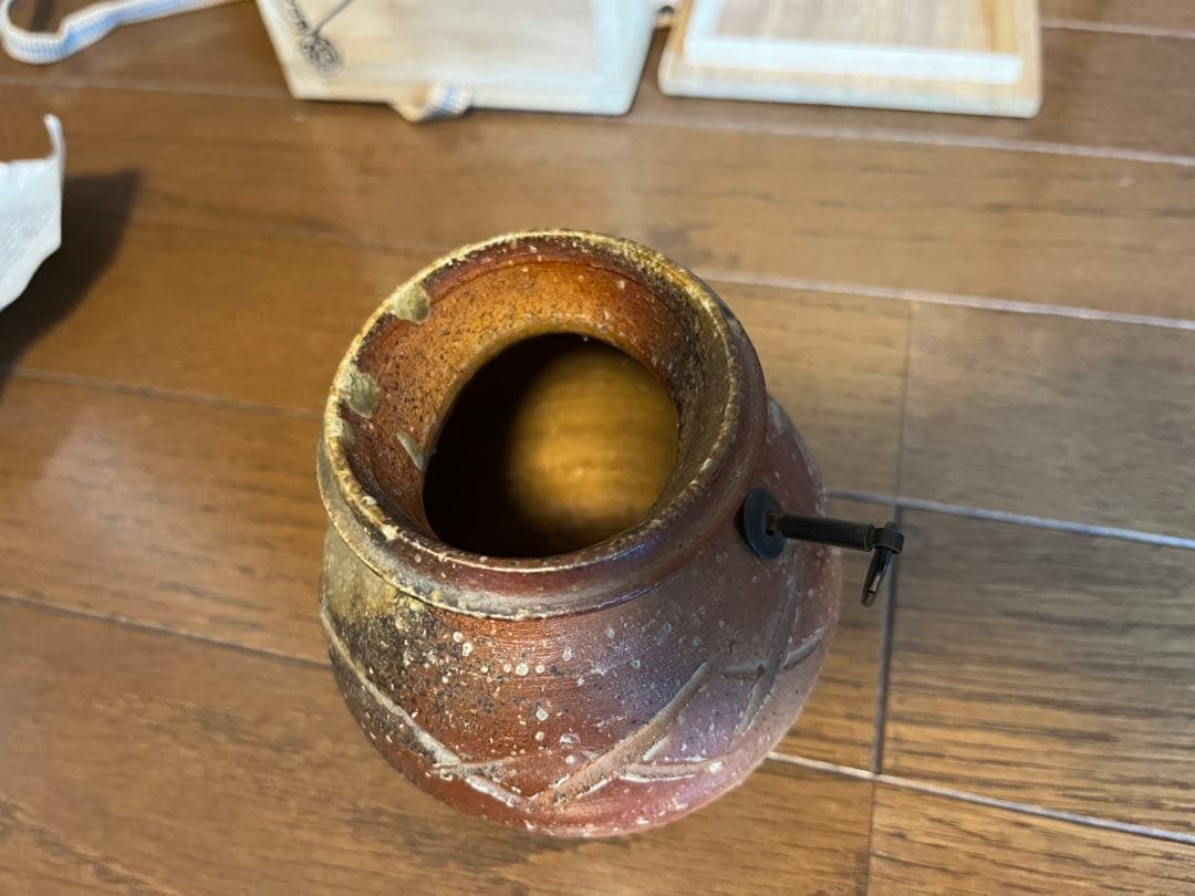 とくちゃん★未使用★ 奥田紋左衛門(四代目)作　信楽焼　蹲壷　うずくまる壺