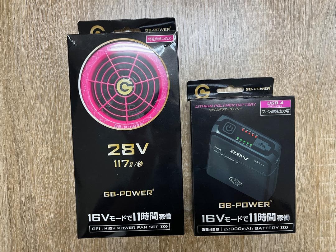長信ジャパン ファン＆バッテリーセット GF1 GB428 ピンク