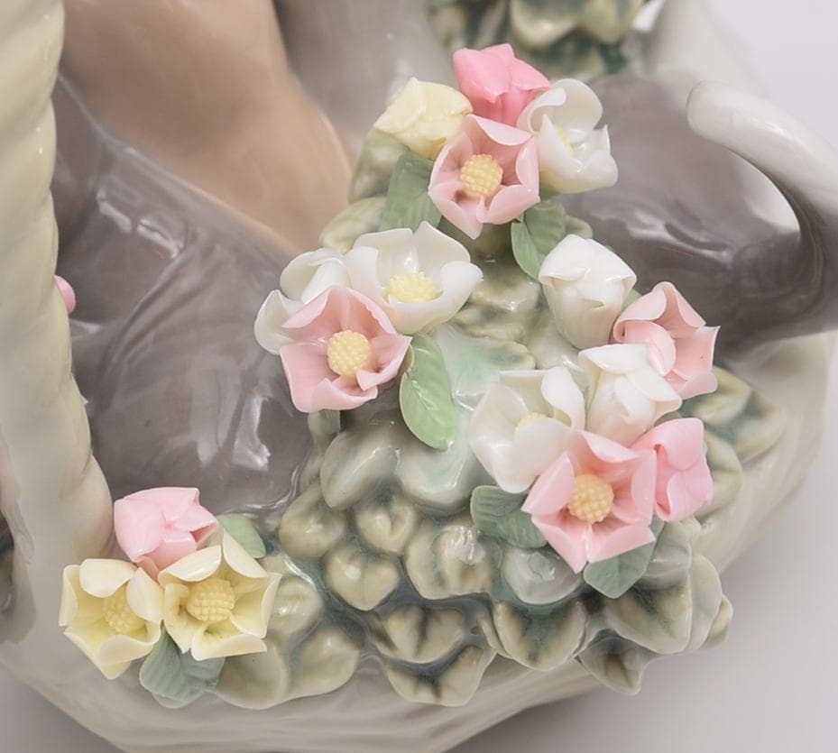 かごの中の3匹の仔猫　＃1444　★リヤドロ　スペイン　光沢仕上げ　ヴィンテージ