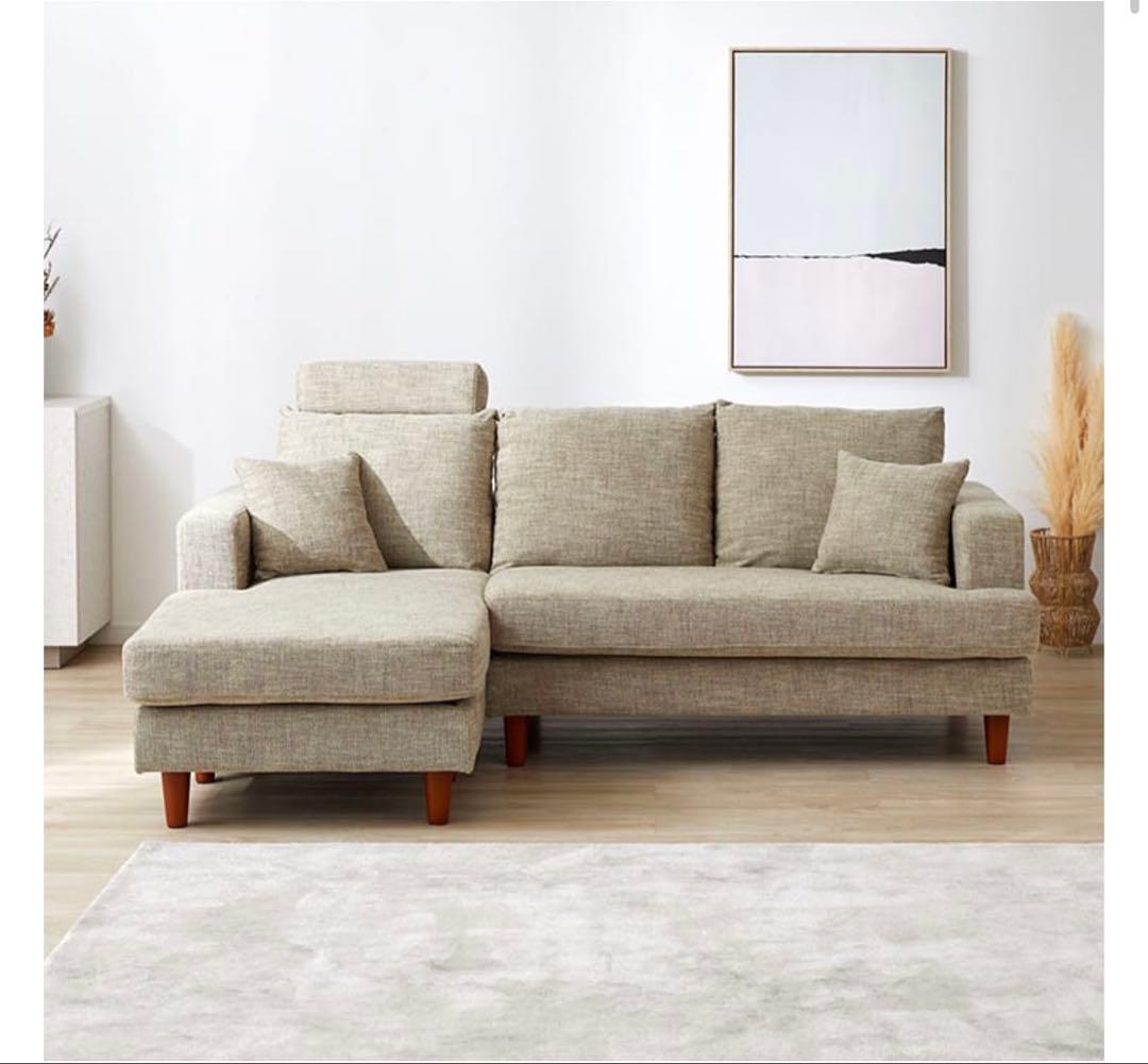 【※8/18まで掲載】ベージュファブリックソファ