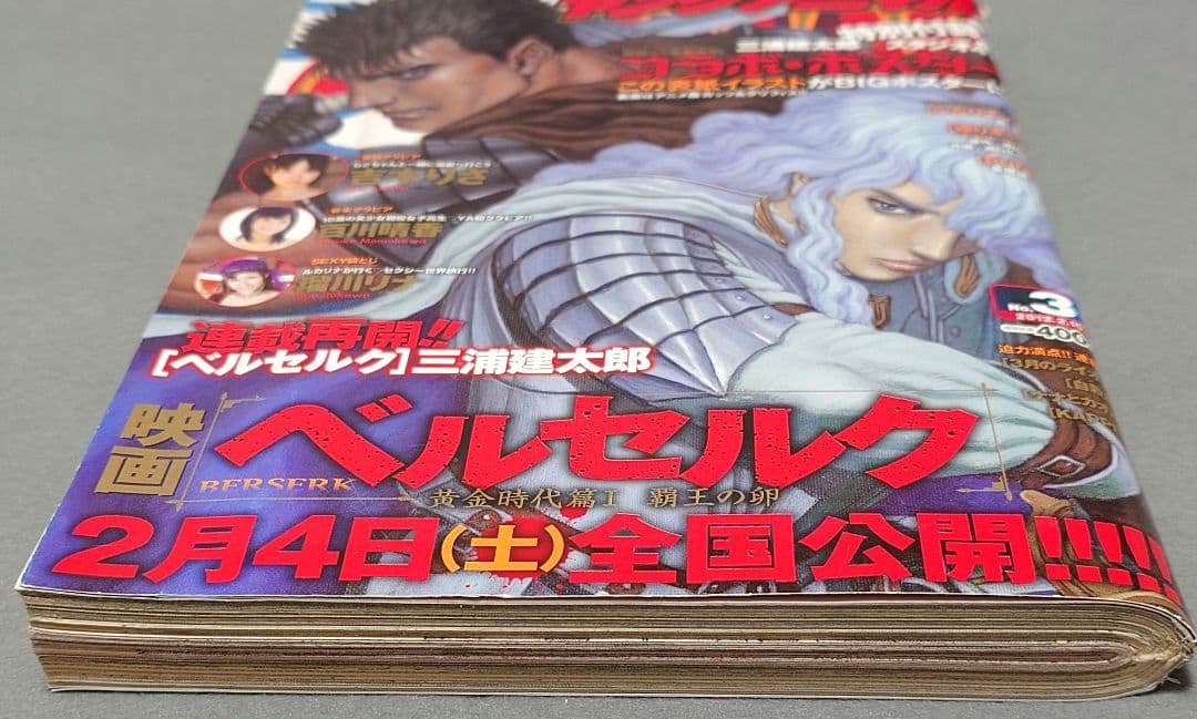 ヤングアニマル2012年3号ベルセルク表紙両面BIGポスター付録未開封三浦建太郎