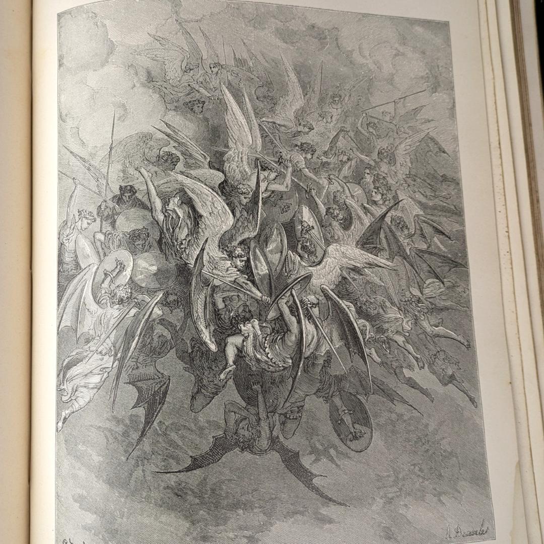 1899年頃 ギュスターブ・ドレの傑作大型挿画本 叙事詩「失楽園」120年前