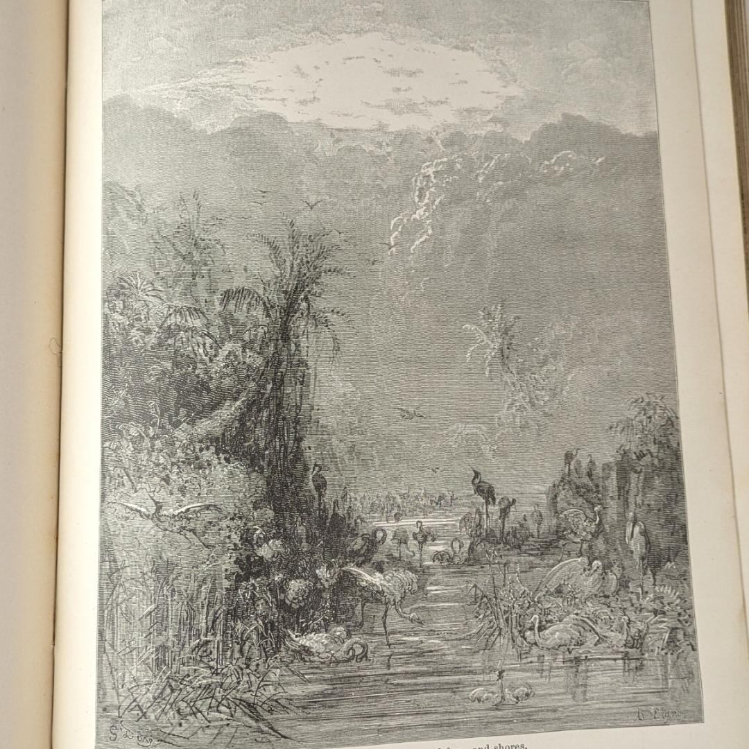 1899年頃 ギュスターブ・ドレの傑作大型挿画本 叙事詩「失楽園」120年前