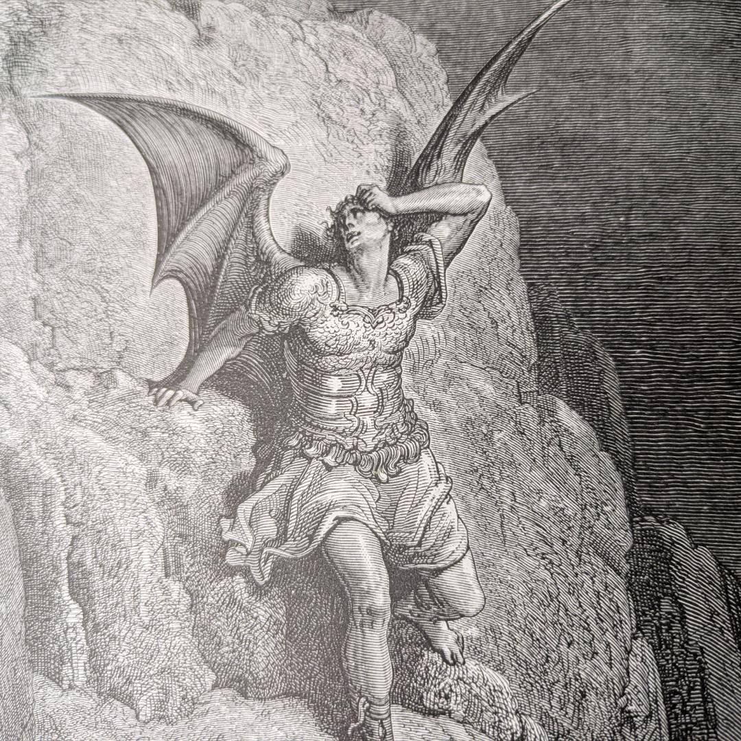 1899年頃 ギュスターブ・ドレの傑作大型挿画本 叙事詩「失楽園」120年前