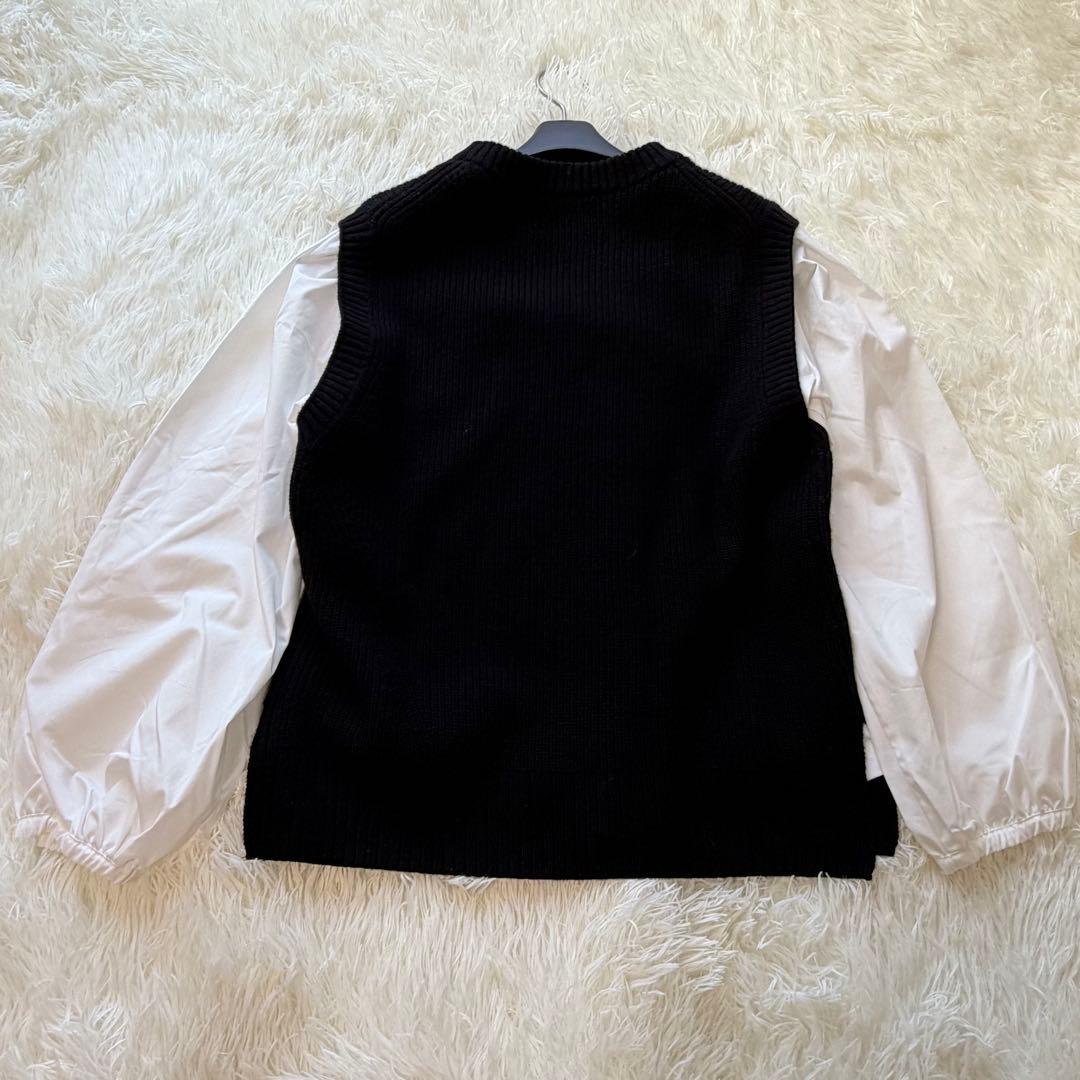 美品　ブルーレーベルクレストブリッジ　ブラウス付きニットベスト　ブラック