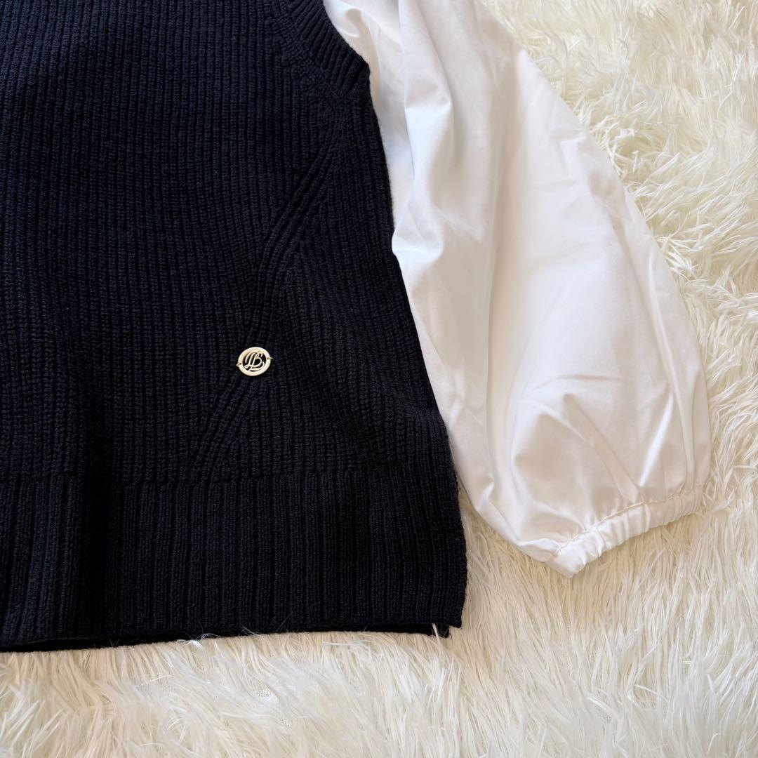 美品　ブルーレーベルクレストブリッジ　ブラウス付きニットベスト　ブラック