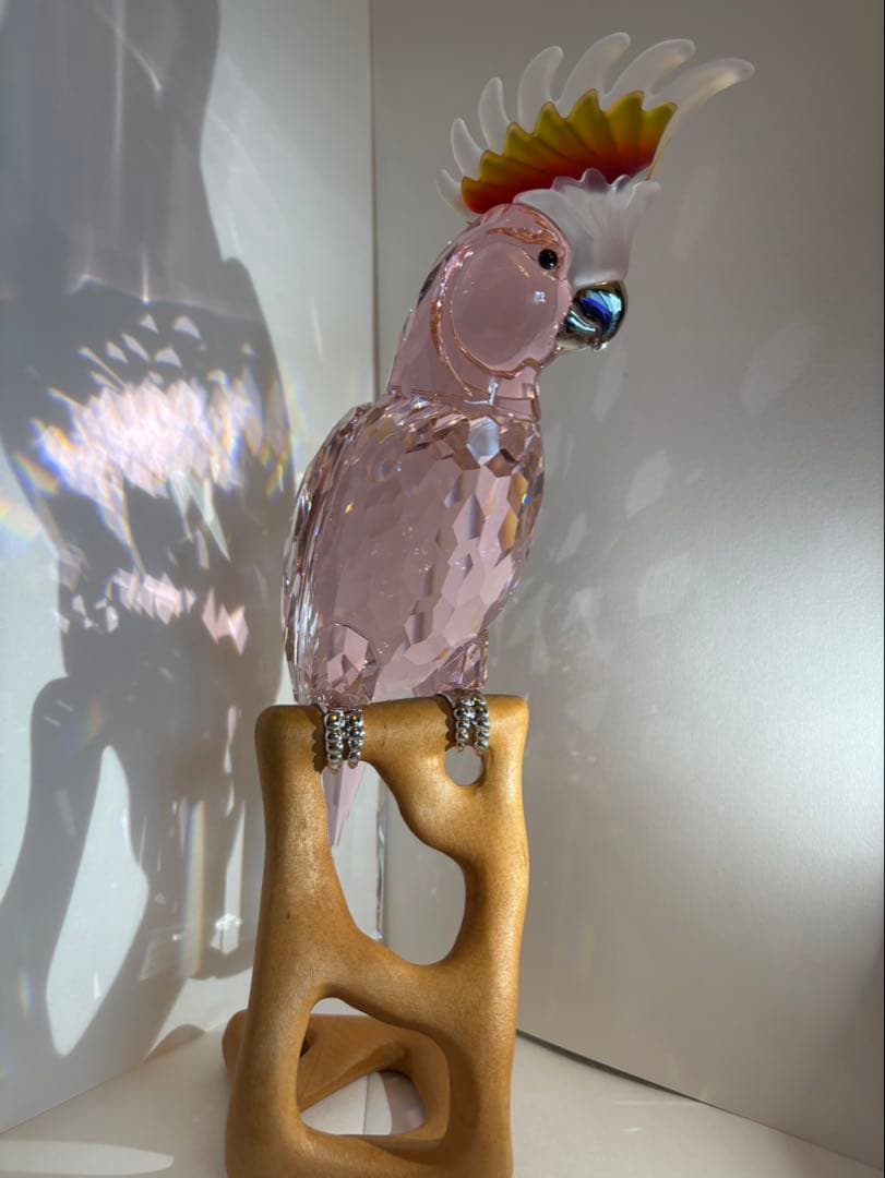 t*m様 スワロフスキー インコ ピンク クリスタル オブジェ