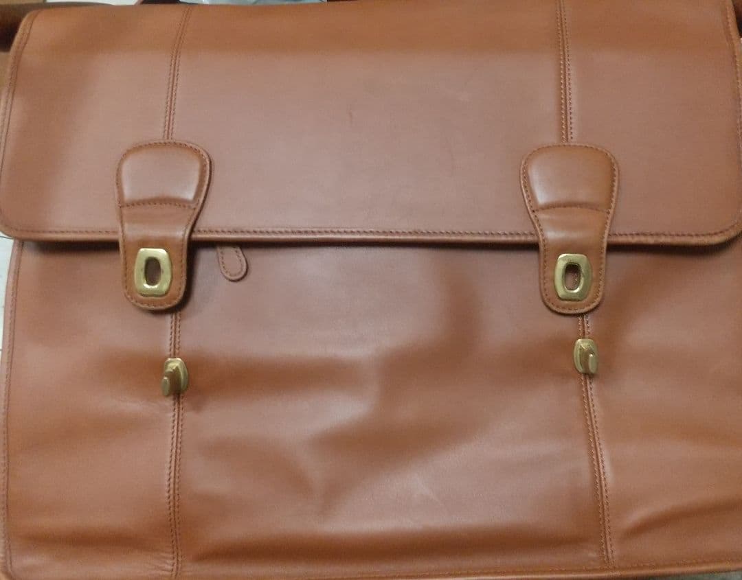 COACHコーチブリーフケースビジネスバッグ茶色革大型