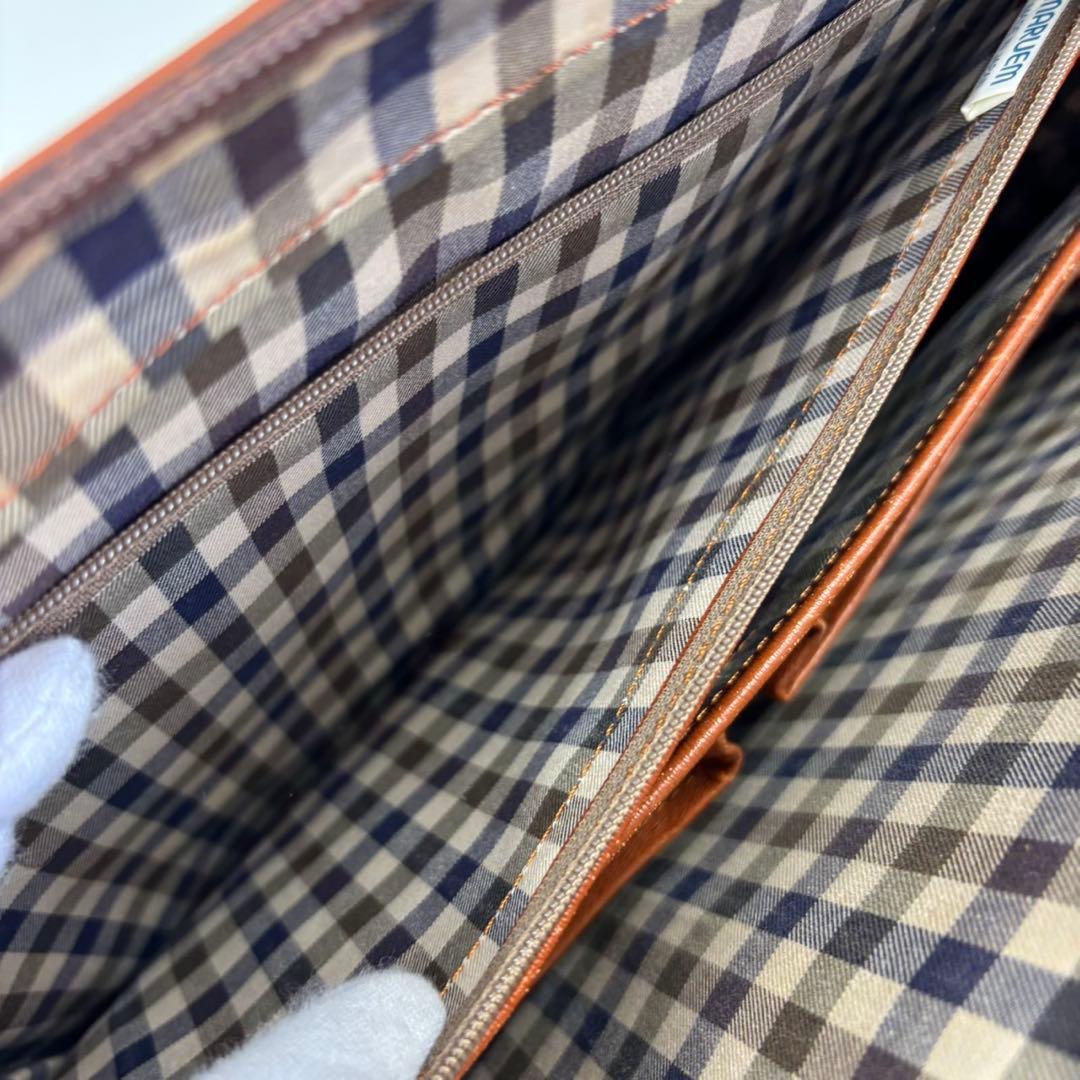 美品　アクアスキュータム マルエム 2way ビジネスバッグ クラブチェック　革