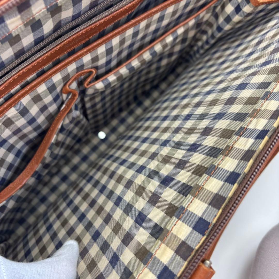 美品　アクアスキュータム マルエム 2way ビジネスバッグ クラブチェック　革