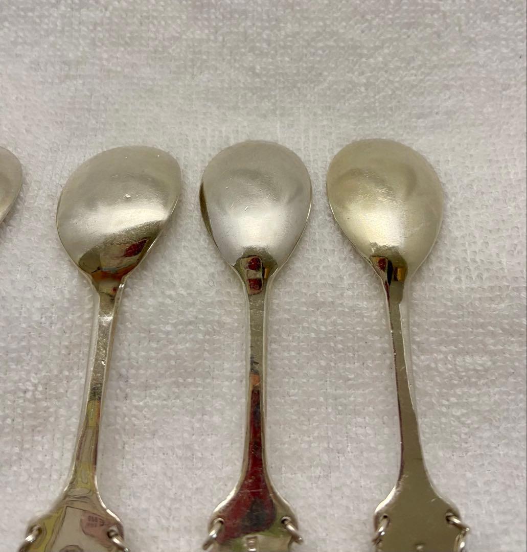 スウェーデン製 ハンドメイド シルバー スプーン 6本セット（2セット×3絵柄）