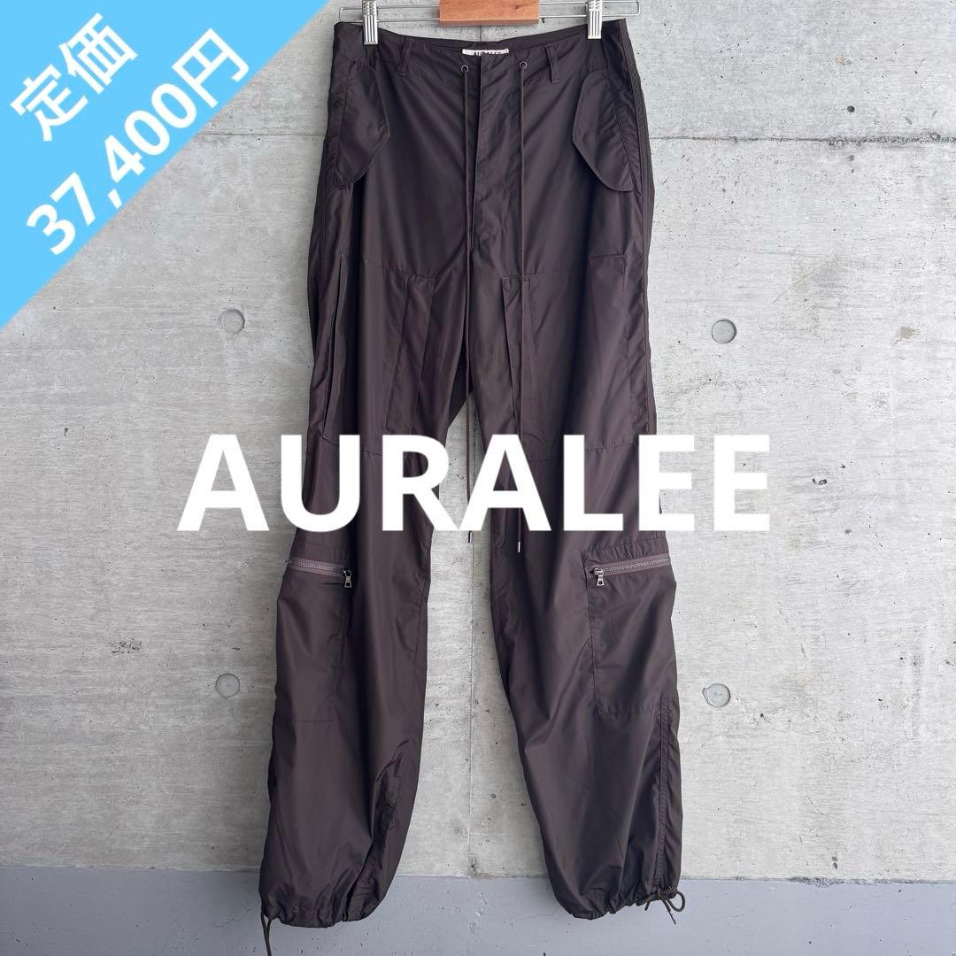 AURALEE LIGHT NYLON FATIGUE PANTS ブラウン 1