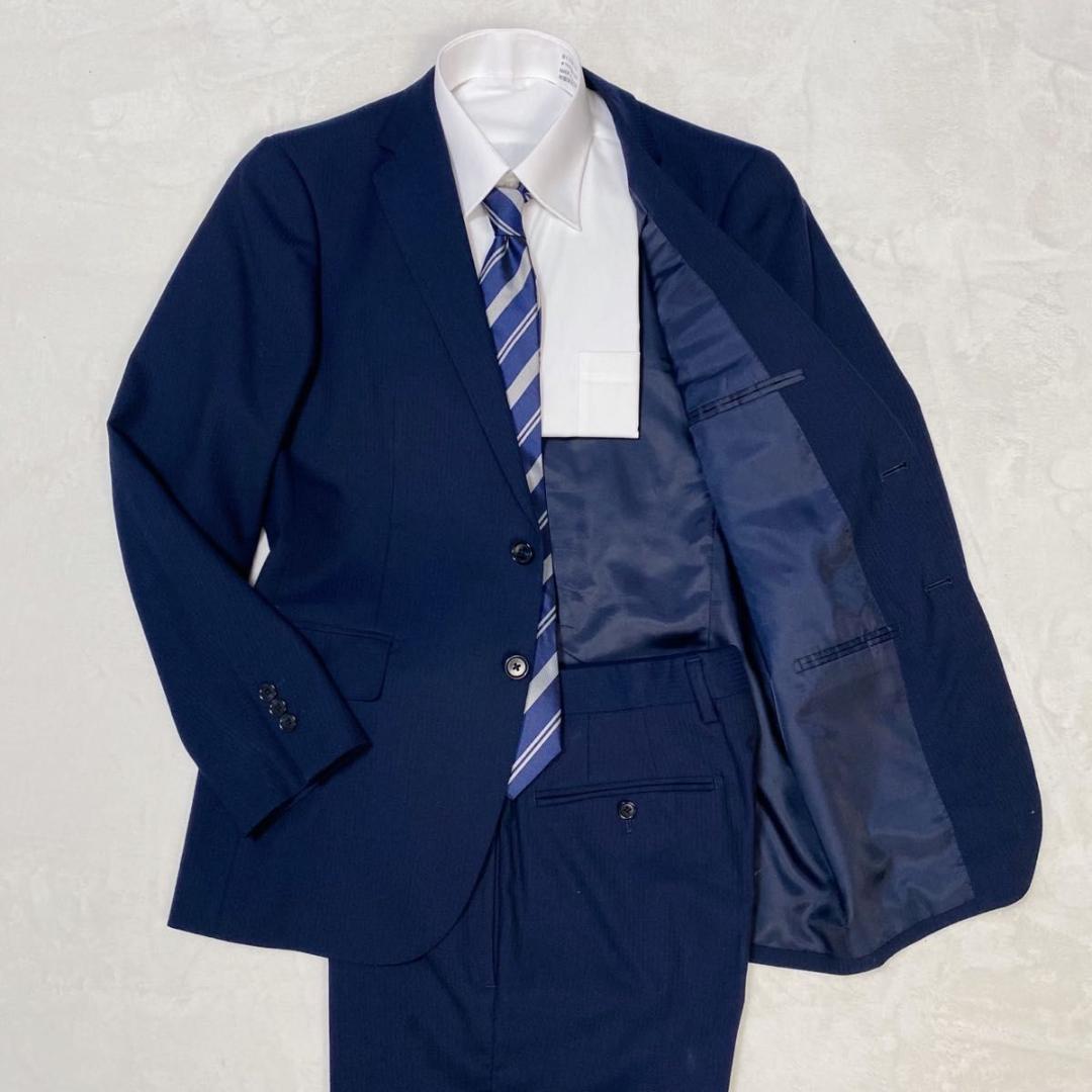 ユナイテッドアローズ スーツ セットアップ ストライプ ネイビー