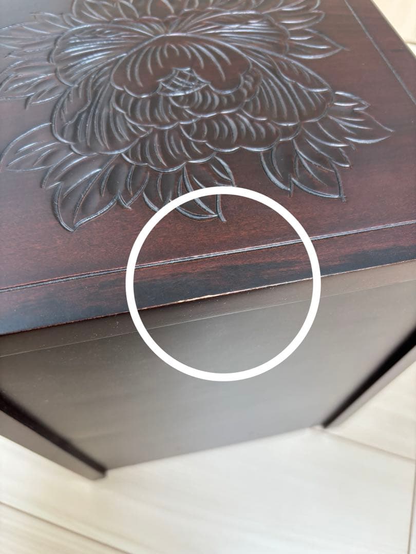 日光彫　小引き出し　牡丹　菖蒲　あやめ　工芸