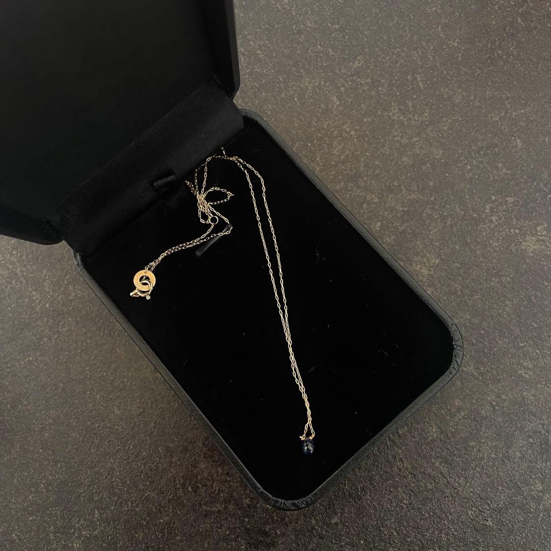 ナチュラルストーンネックレスK10ブルーサファイア　ネックレス　KAORU