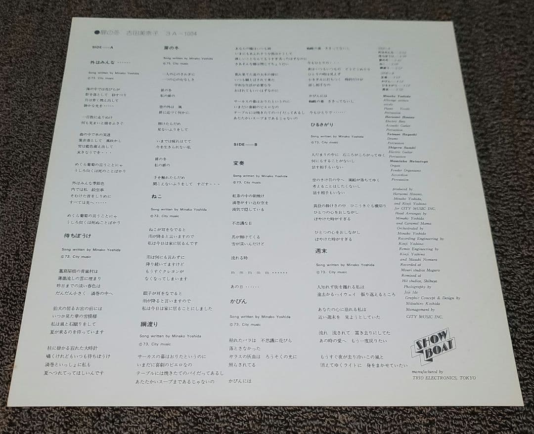 【オリジナル盤】吉田美奈子 扉の冬 レコード LP キャラメル・ママ