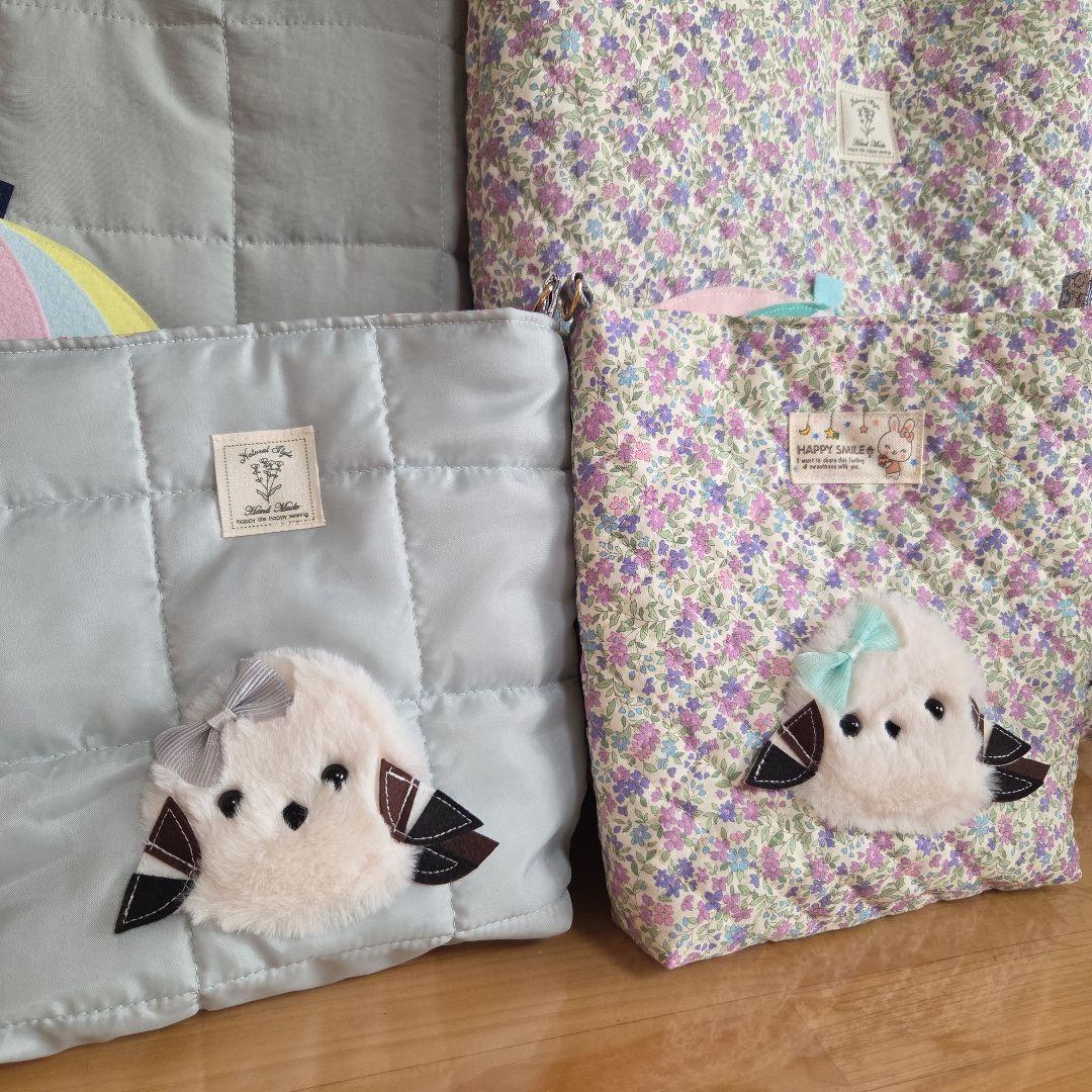 ●いちご●もふもふシマエナガ　ハンドメイド　肩がけ&ショルダー