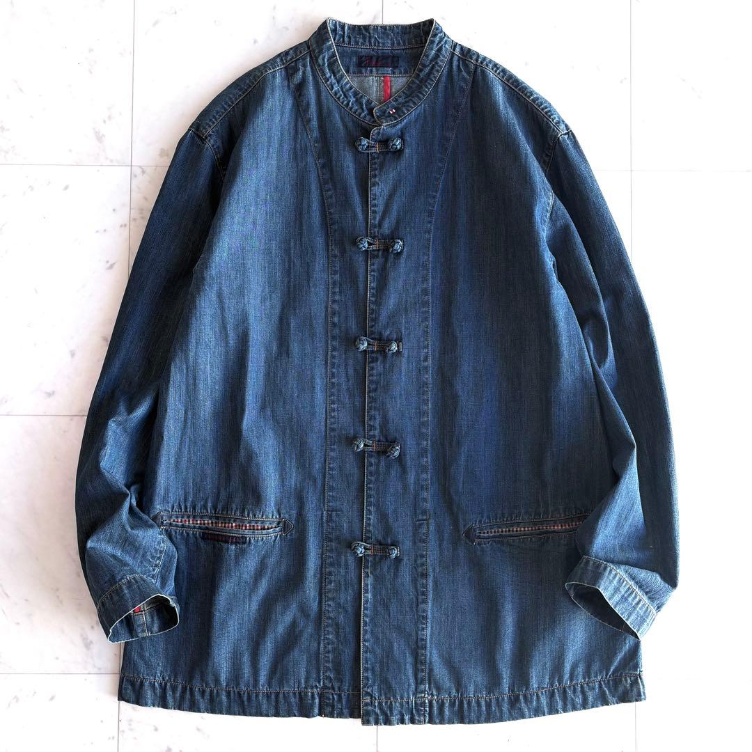 PAPAS パパス デニムチャイナジャケット カバーオール Lサイズ