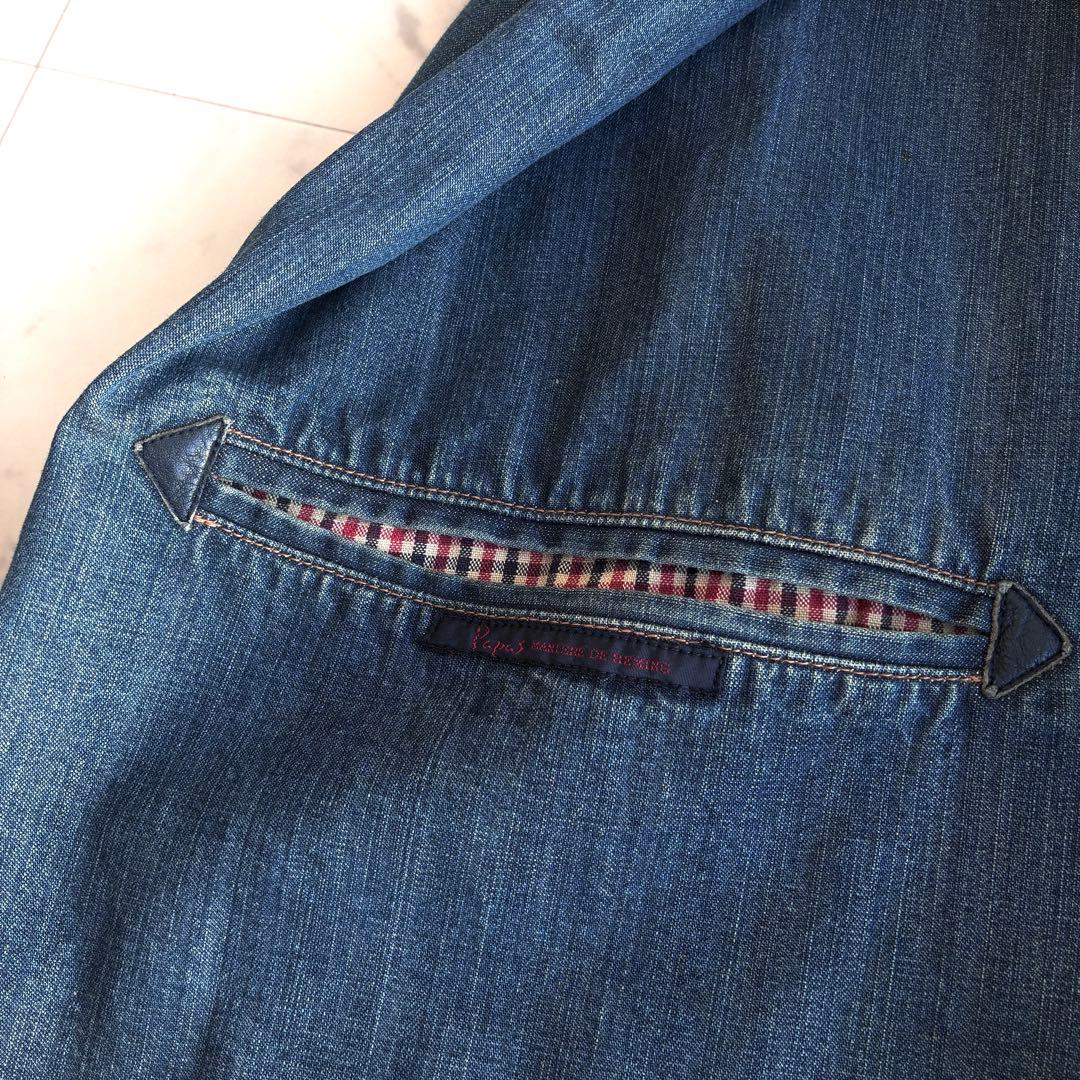 PAPAS パパス デニムチャイナジャケット カバーオール Lサイズ