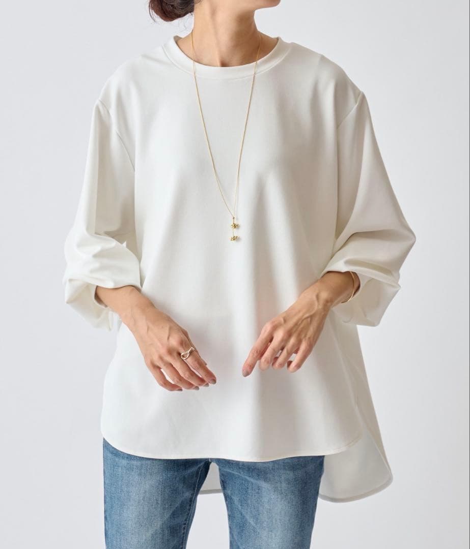 【美品】BEARDSLEY ビアズリー　Tブラウス FREEサイズ　ホワイト