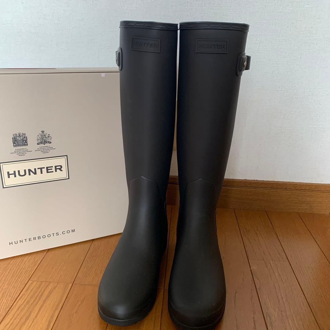 HUNTER ブラック 長靴 スタッズ付き 24cm