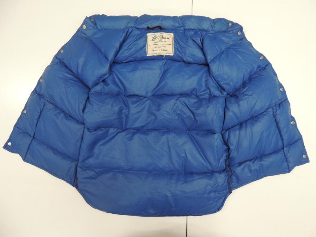 70S VINTAGE L.L.Bean筆記体タグ フルスナップ ダウンベスト