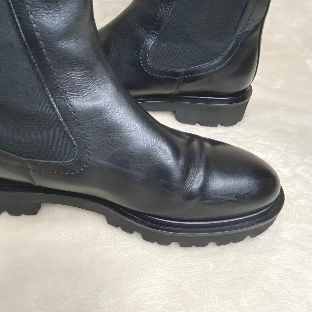 パスクッチ イエナ別注 サイドゴアブーツ 37 厚底 本革 軽量 黒