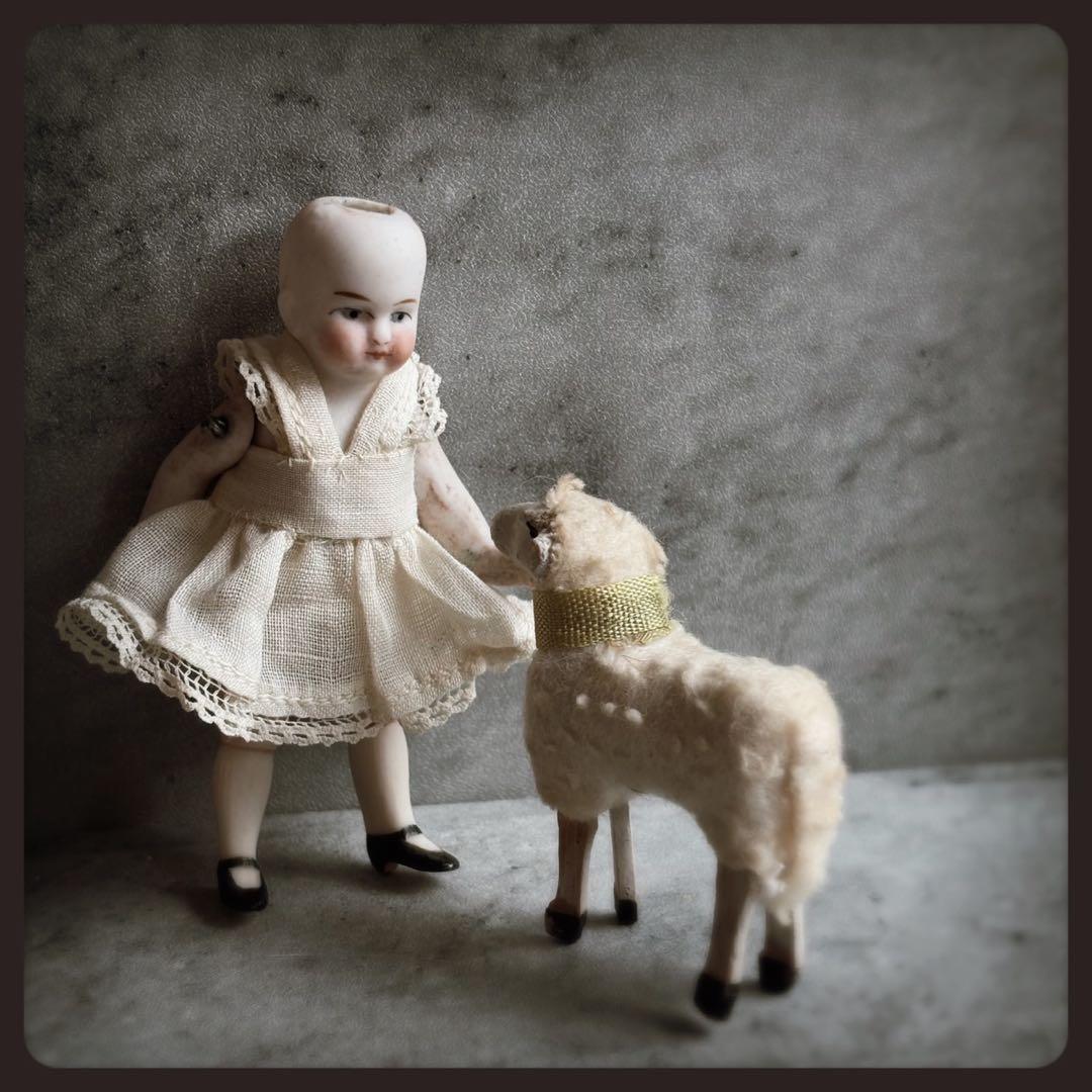 レアアンティーク 極小ミニョネット　ヴィンテージガラスケース付き