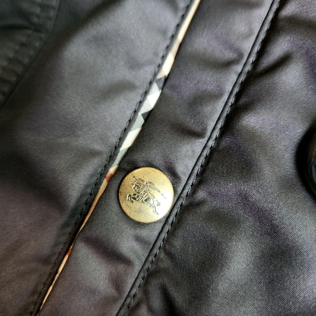 バーバリー ノバチェック裏地 モッズコート 中綿コート ラクーンファー 38