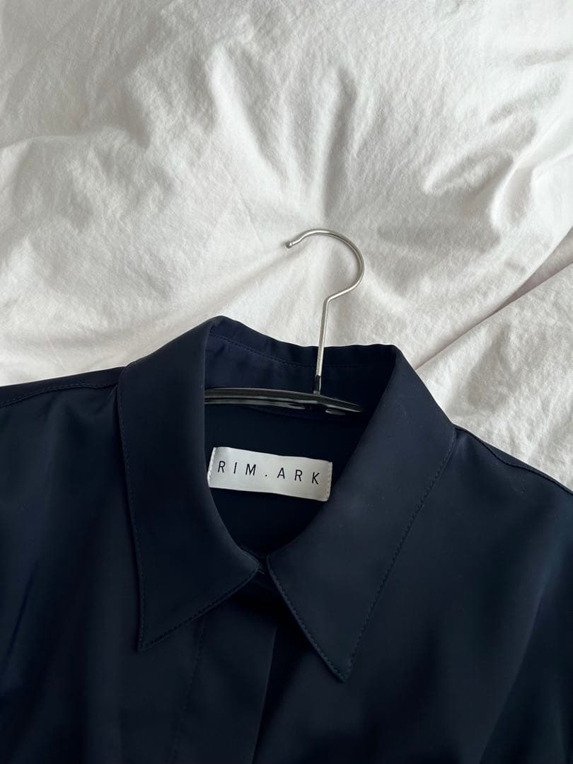 【美品】RIM.ARK　Floating florets シャツ　ネイビー