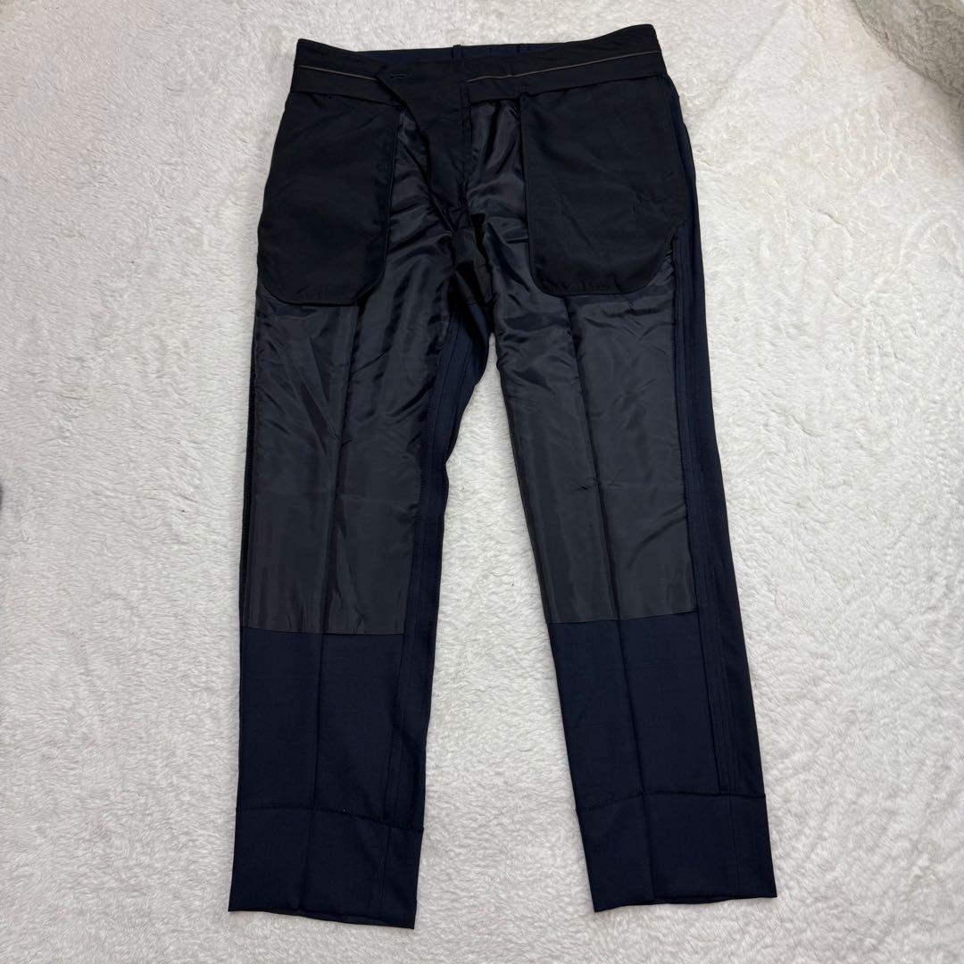 タグ付き 3点セットTAKA-Q ストレッチセットアップスーツ チェック紺