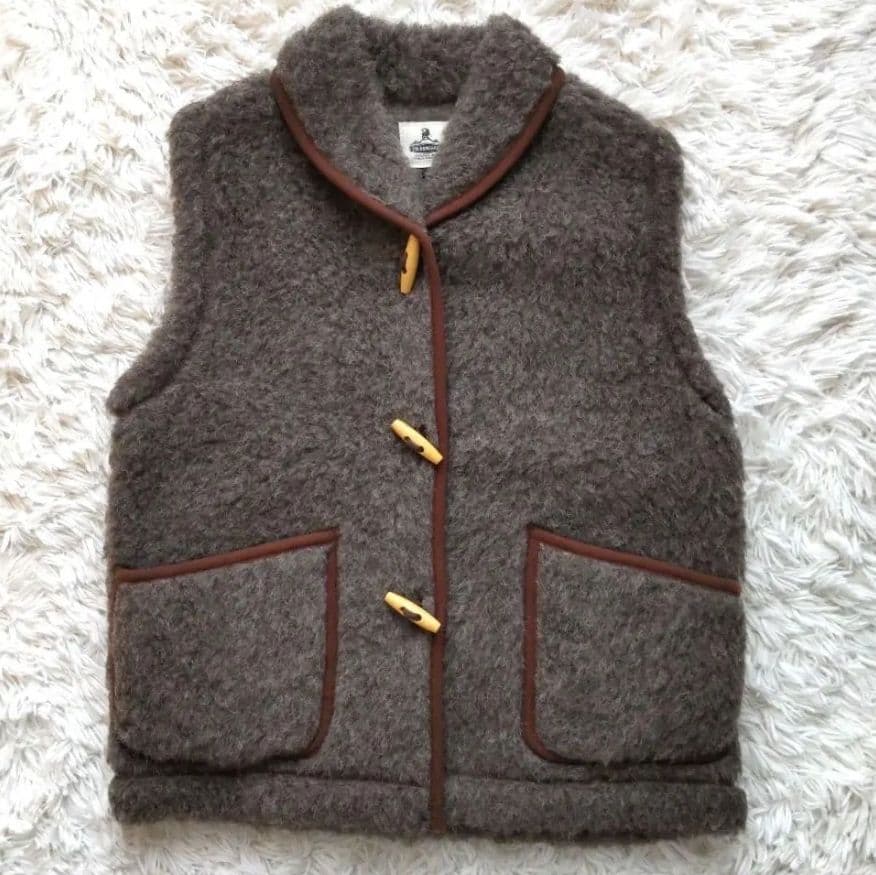 COLD BREAKER　もこもこ　ボアベスト　ウール100％　ブラウン　L