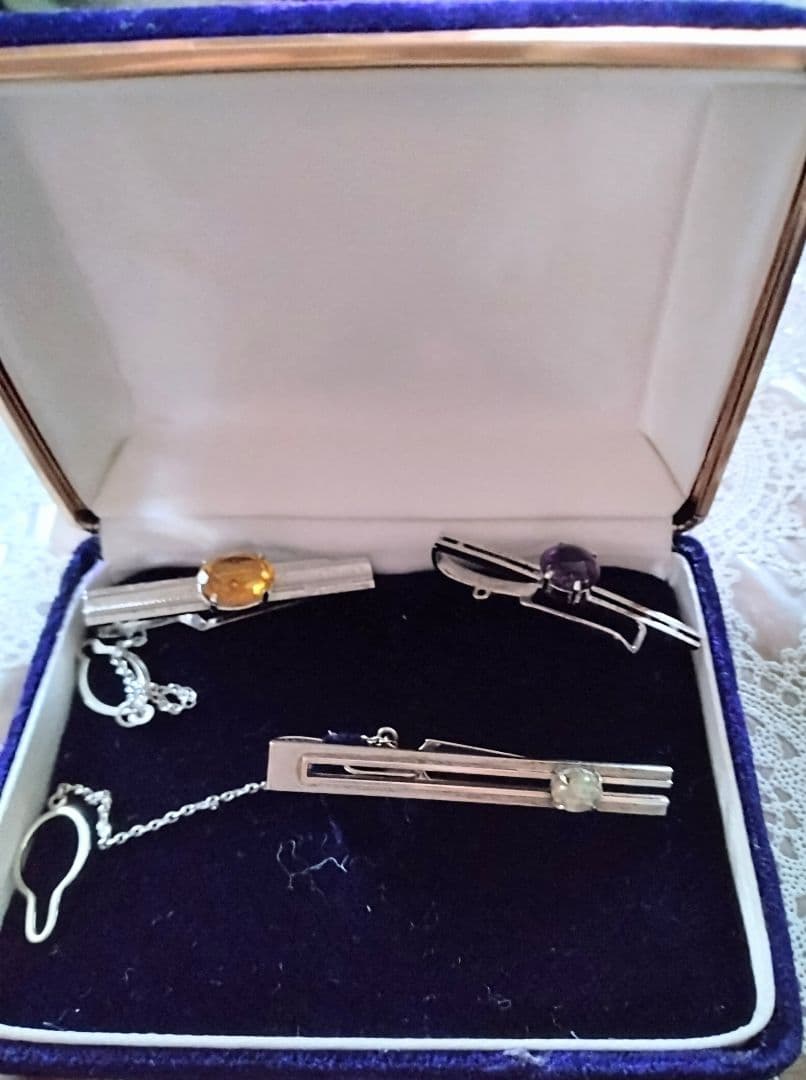 オパール、アメジスト、トパーズ ネクタイピンセット