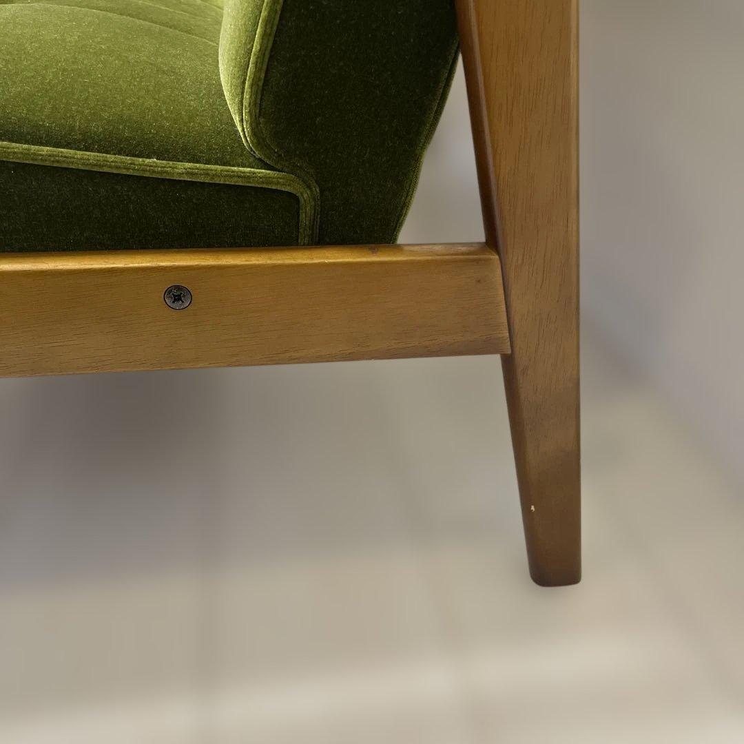 【送料込】カリモク60 ソファ 2人掛け モケットグリーン チェア