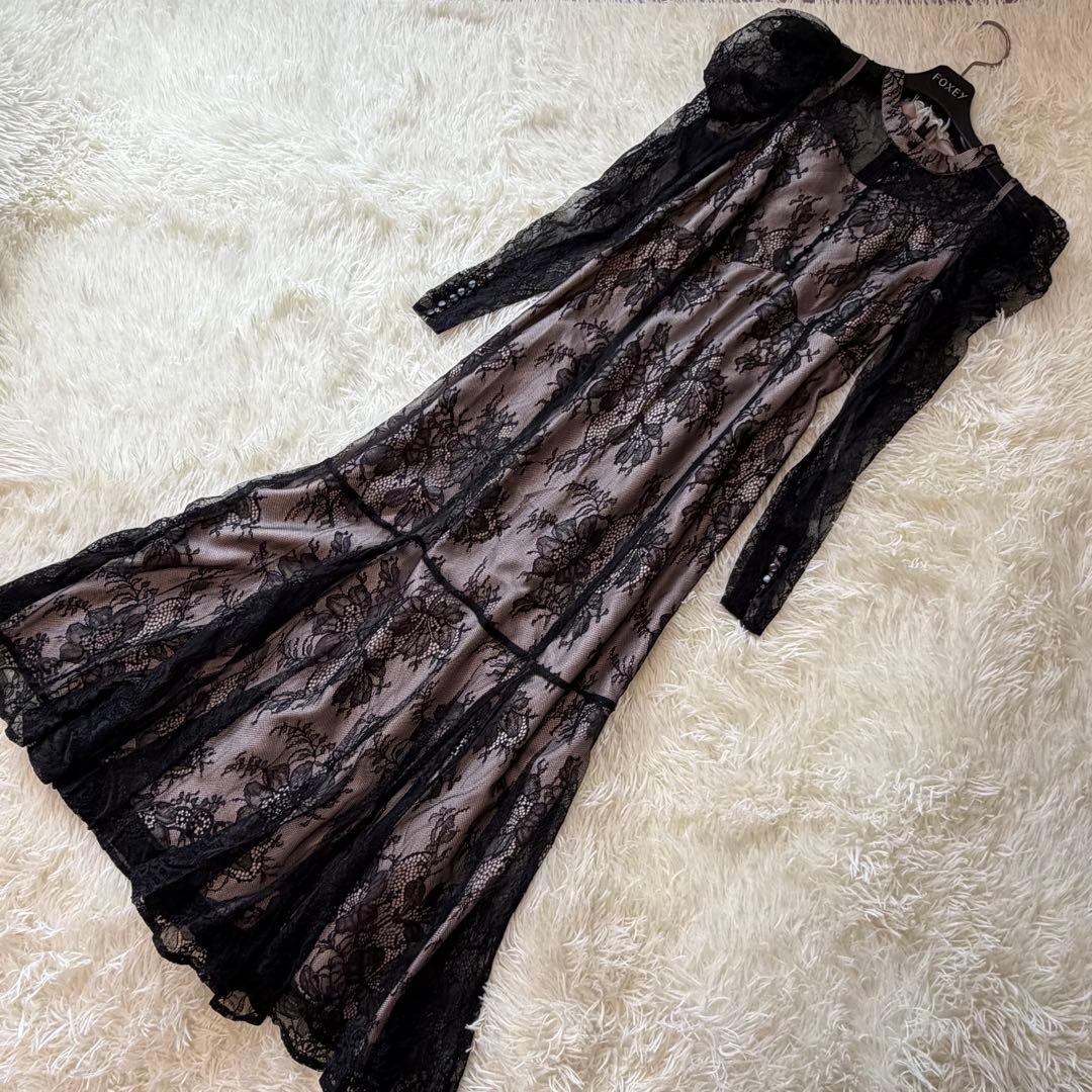 美品　アプワイザーリッシェ　マーメイドレースワンピース　ドレス　ブラック　結婚式