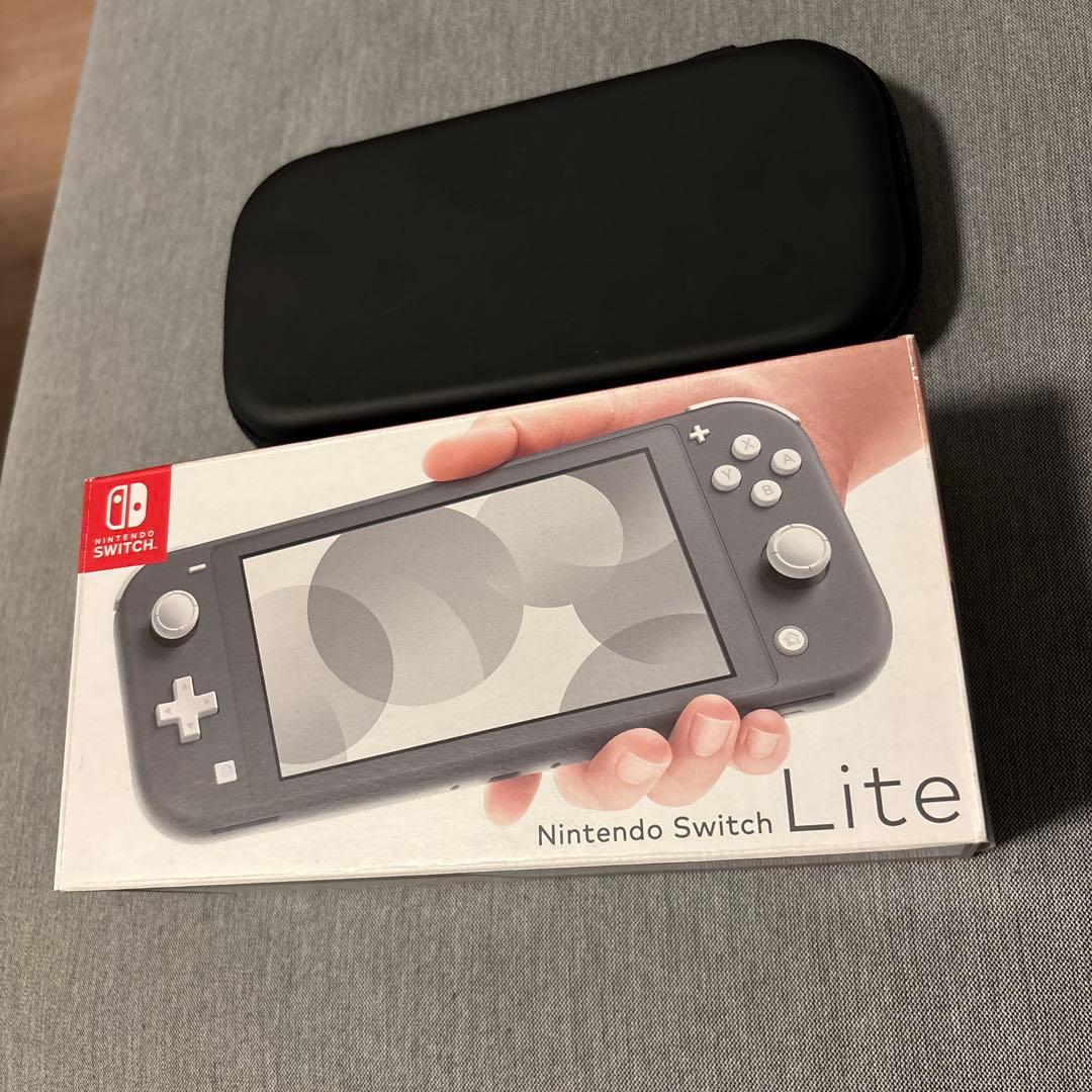 【美品】Nintendo Switch Lite グレー 専用ケース付き