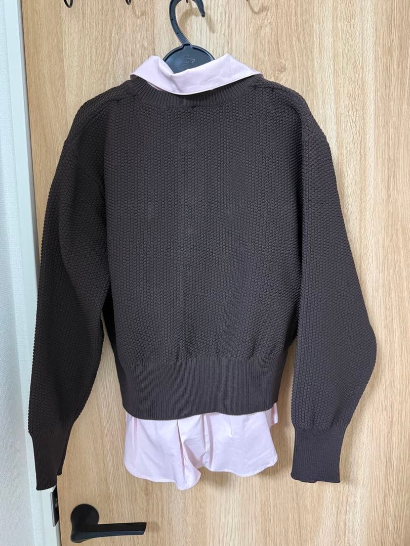 【美品】ジャスグリッティー 金ボタン ニットカーディガン ブラウン