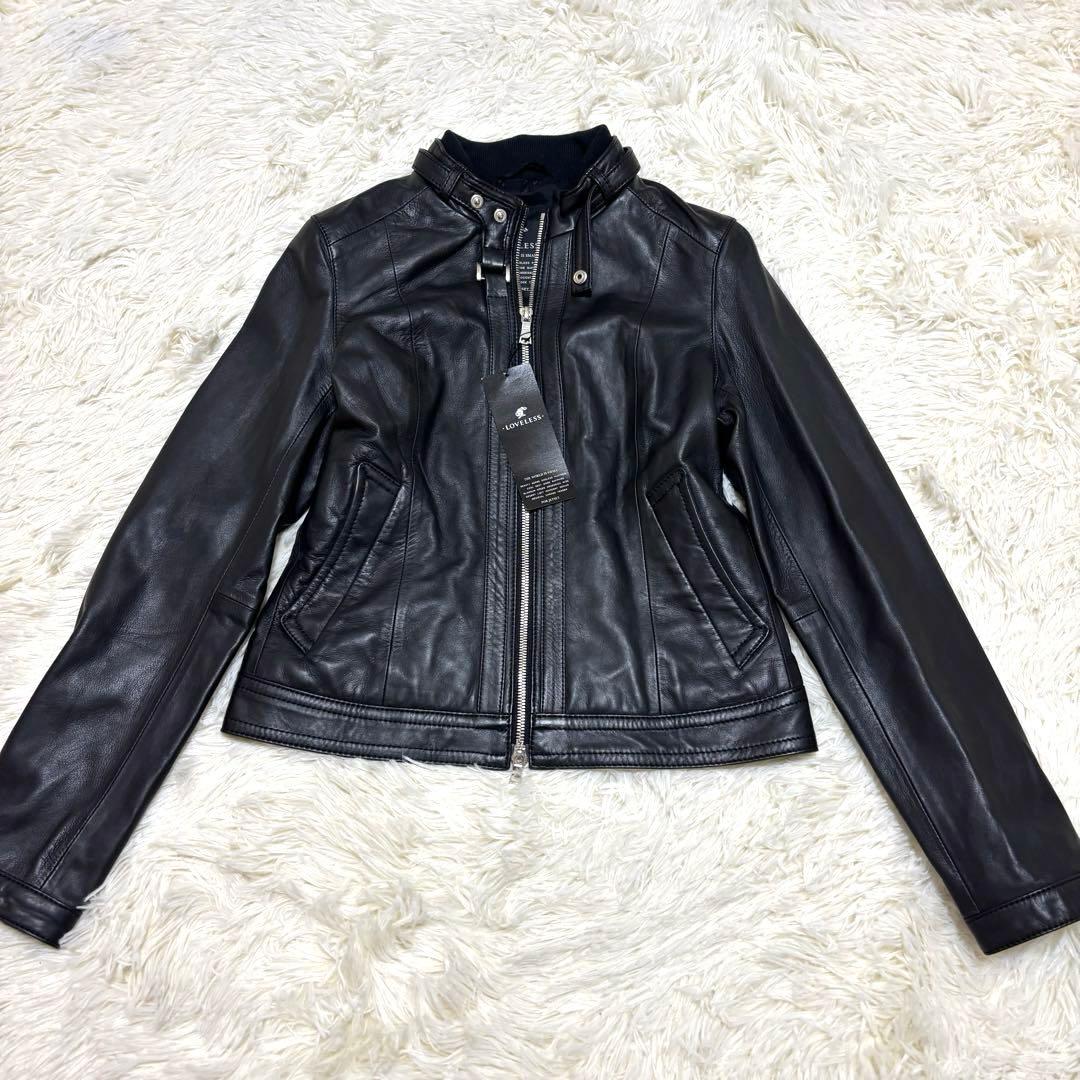 【新品・タグ付】ラブレス レザージャケット ライダース ブラック羊革 S