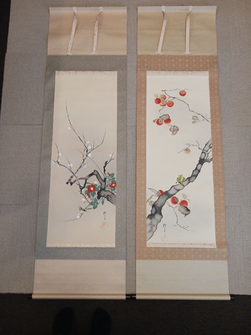 酒井抱一 画 十二ヶ月花鳥図 / 四季 四幅対