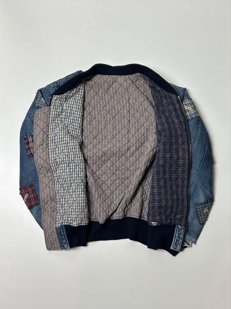 PINK HOUSE パッチワーク　デニムジャケット　MA-1